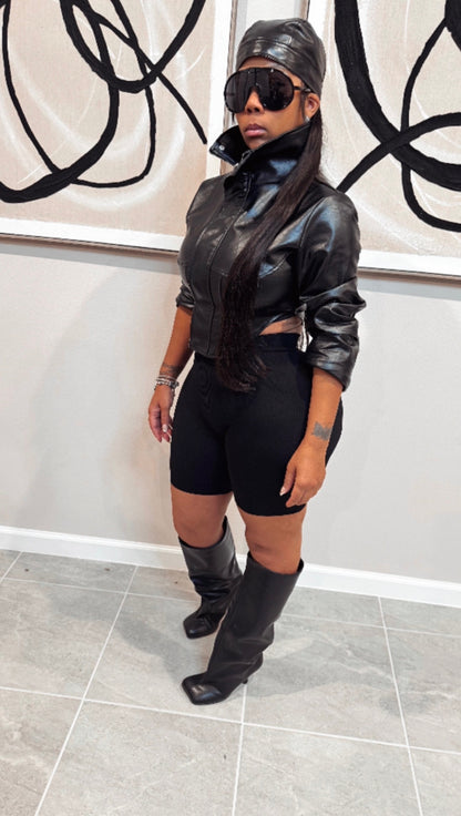 “Sherpa” Black Leather Jacket