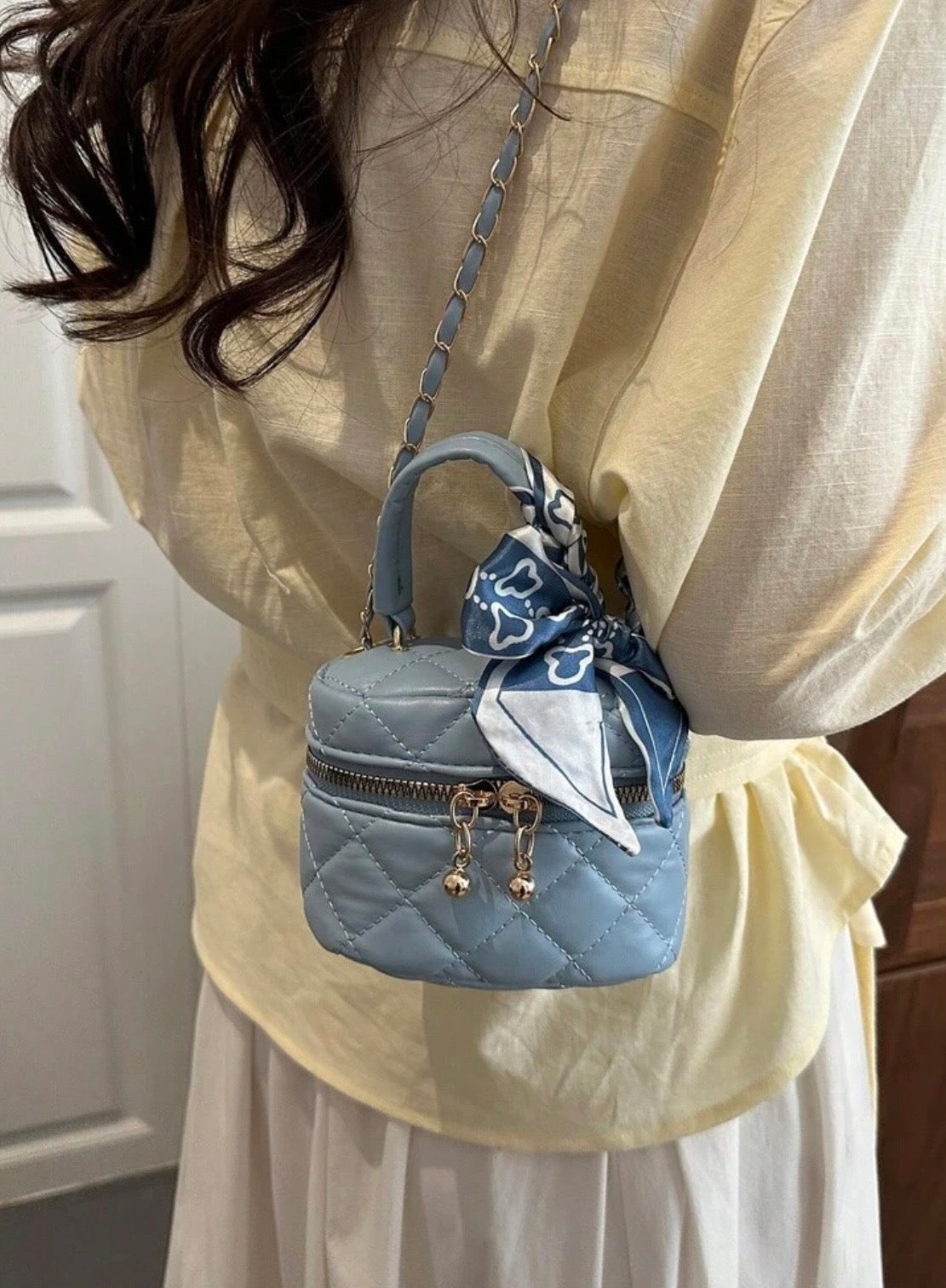 “Times Square” Baby Blue Handbag