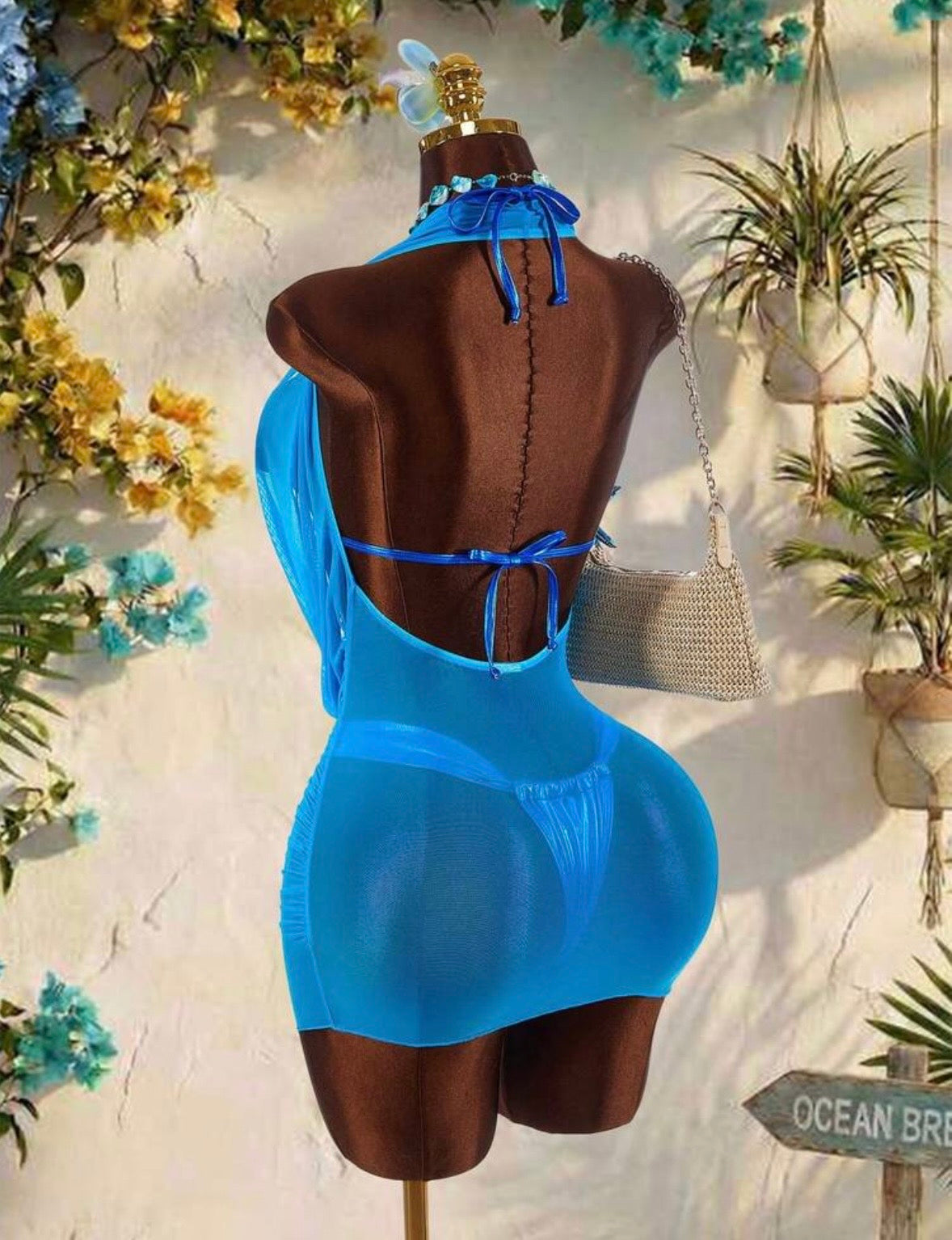 “Ocean Seashell” Blue 3 Piece Swimsuit