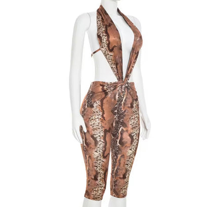 “Slither” Brown Romper