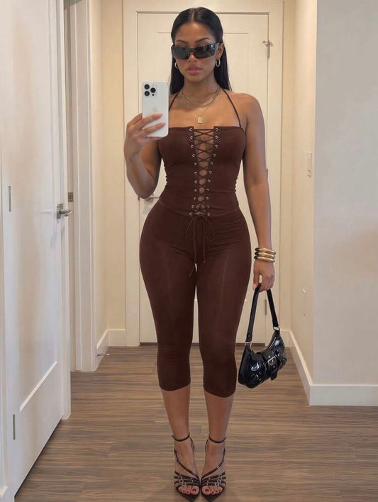 “Lorielle” Brown 2 Piece Set