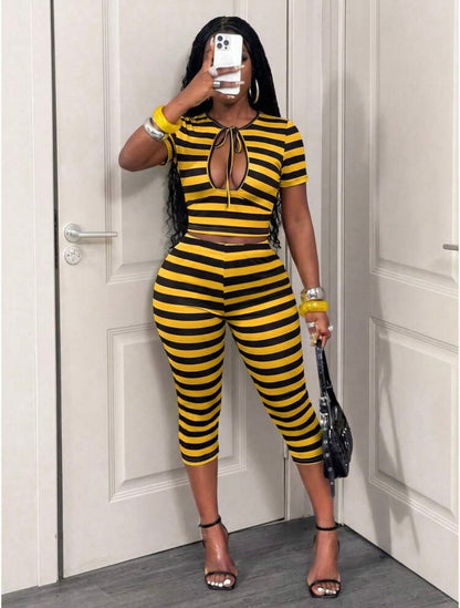 “Stripe Me”Yellow 2 Piece Set