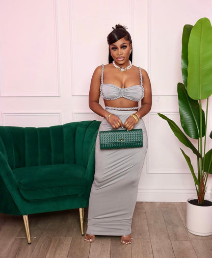 “Twist & Turns” Grey 2 Piece Set