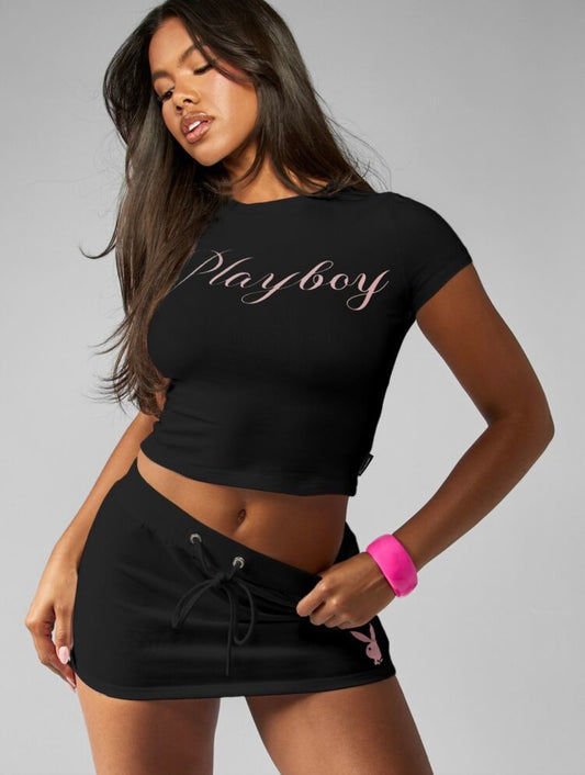 “Playboy” Black 2 Piece Set