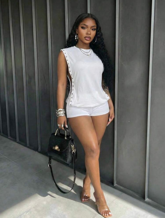 “Demise” White Romper