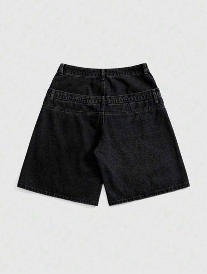 “No Bars” Black Denim Jorts