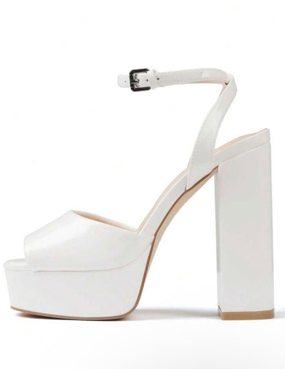 “Simone” White Heel