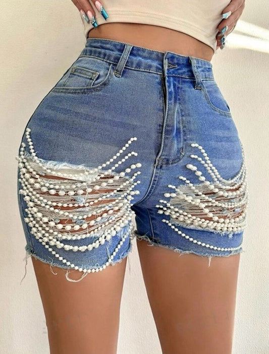 “Pearl Denim” Jean Shorts