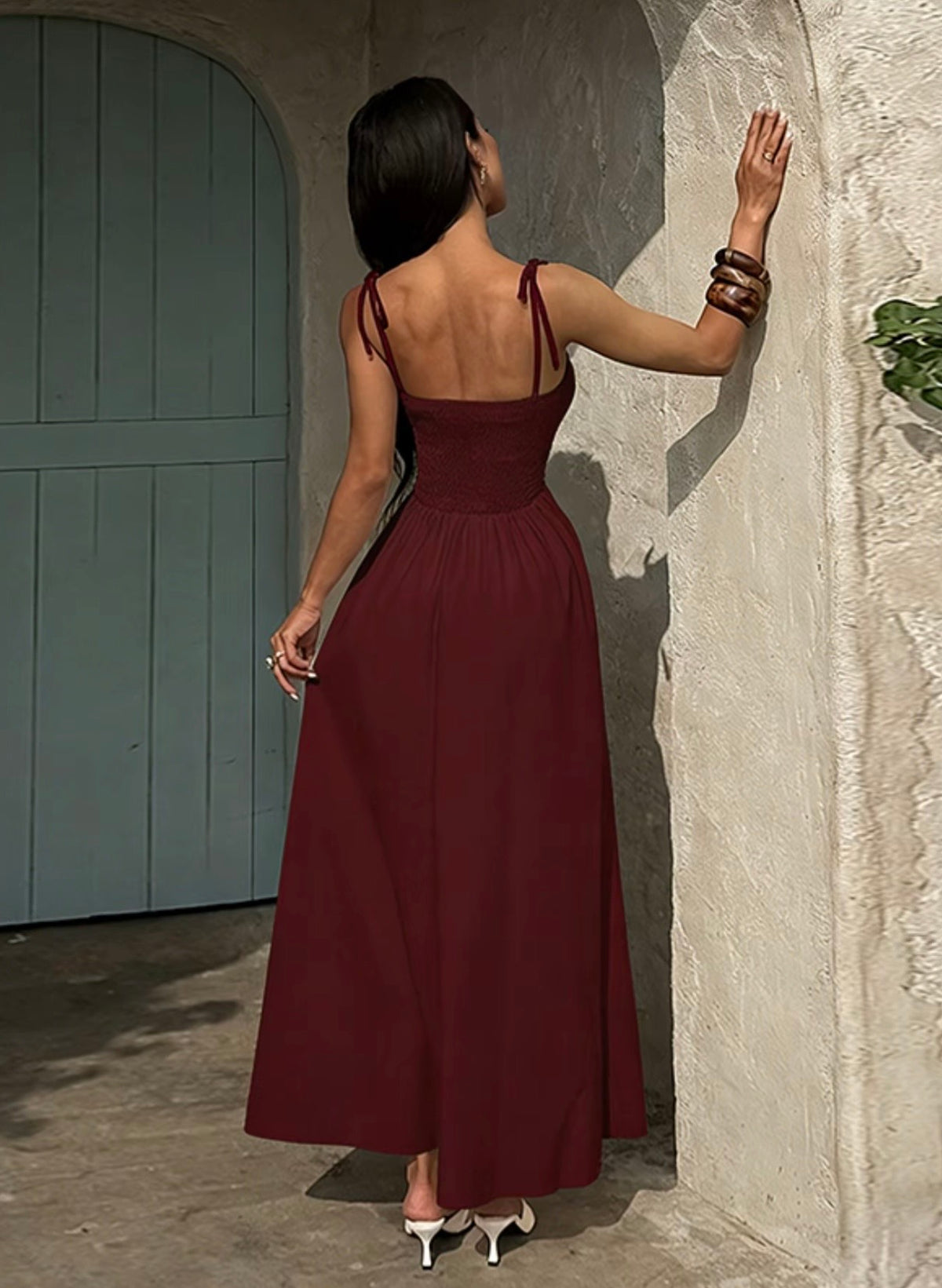 “Soft Life” Burgundy Dress