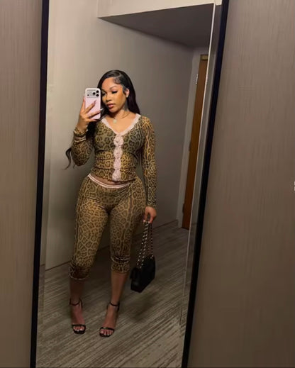 “Lace Leopard” 2 Piece Set