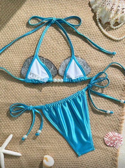 “Seashell” Blue 2 Piece Swimsuit
