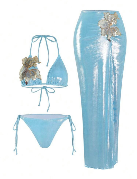 “Baby Bliss” Blue 3 Piece Swimsuit