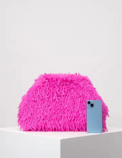 “Maddie” Hot Pink Furr Handbag