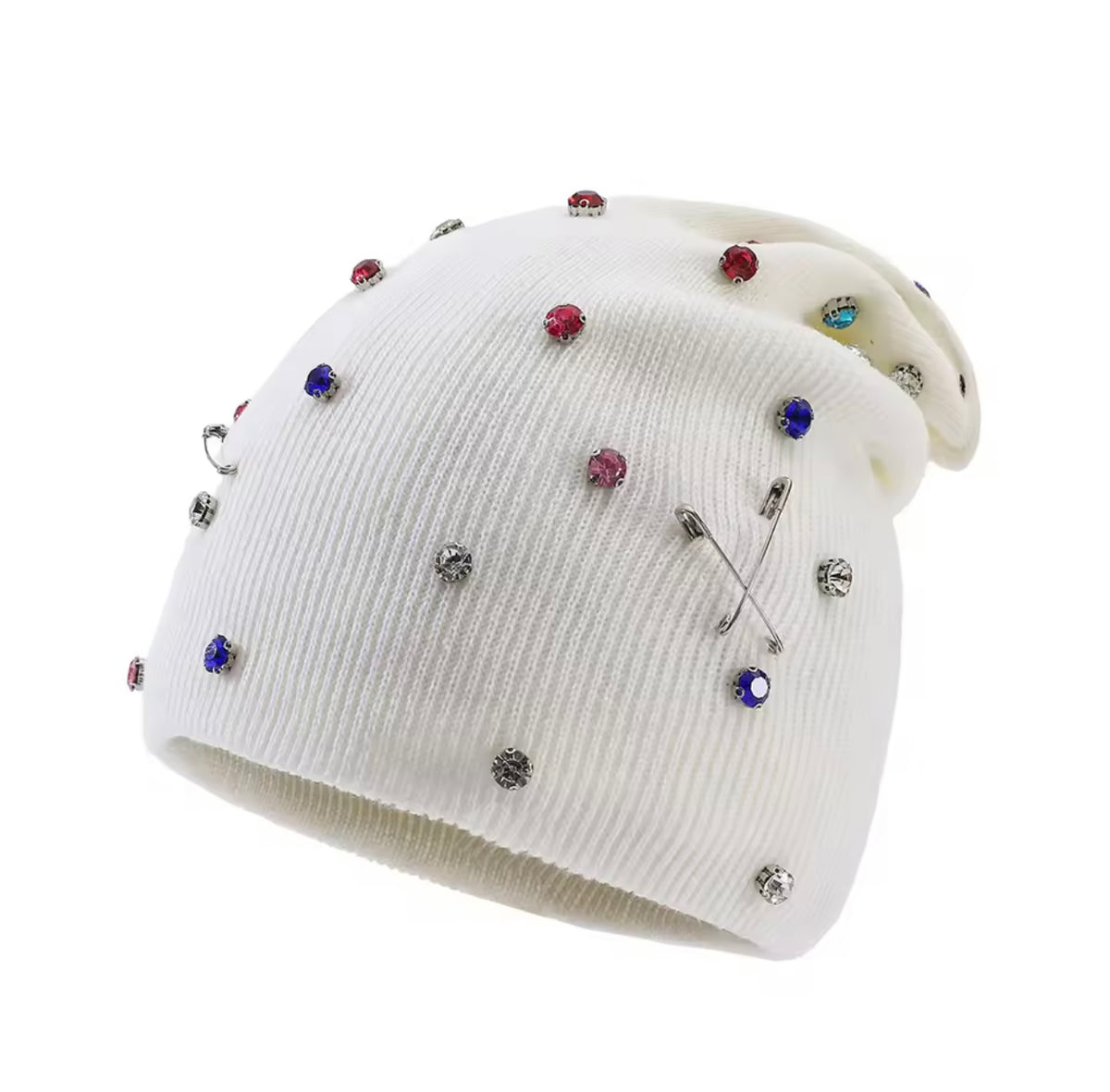 “Glamour Rebel” White Beanie