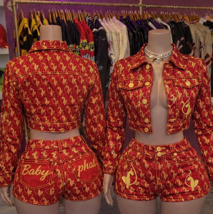 “Baby Phat” Red Denim 2 Piece Set