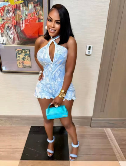 “Sexy Fish” Blue Romper
