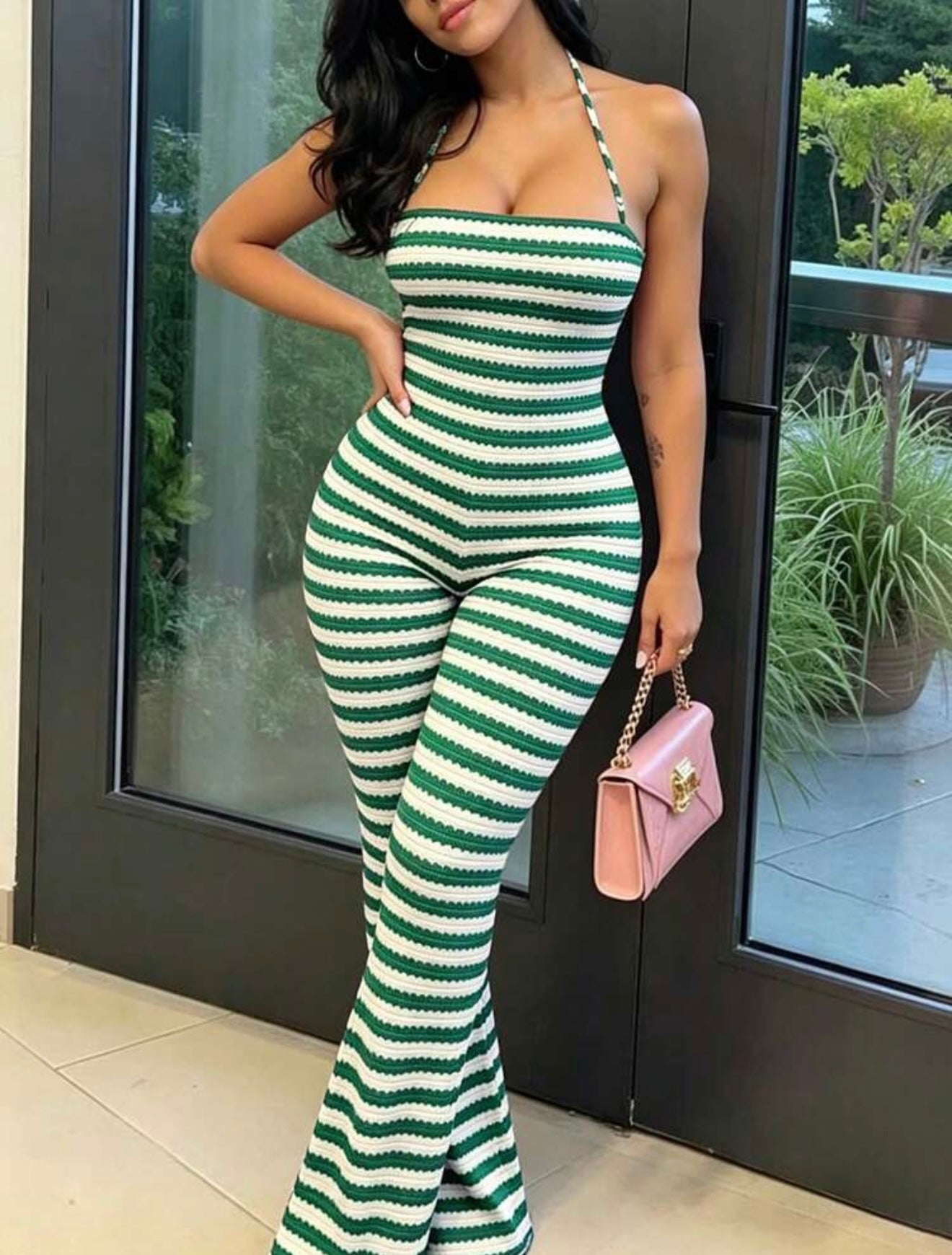 “Smoking Stripes” Yellow Jumpsuit