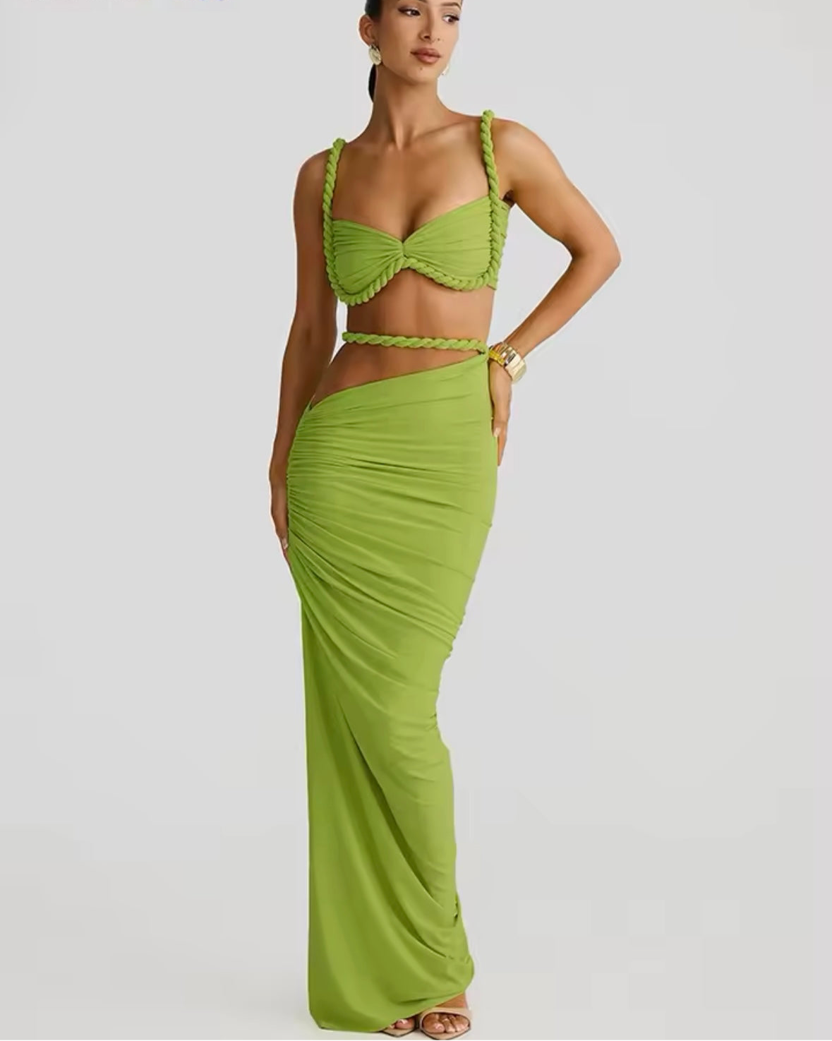 “Twist & Turns” Green 2 Piece Set