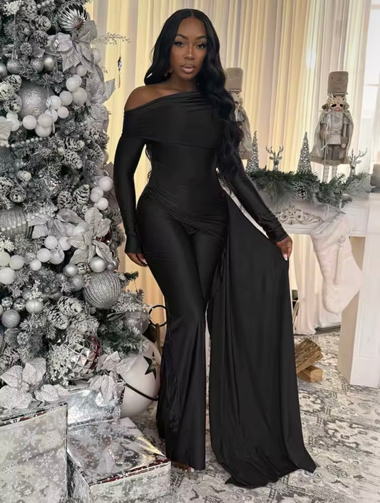 “Swan” Black Jumpsuit