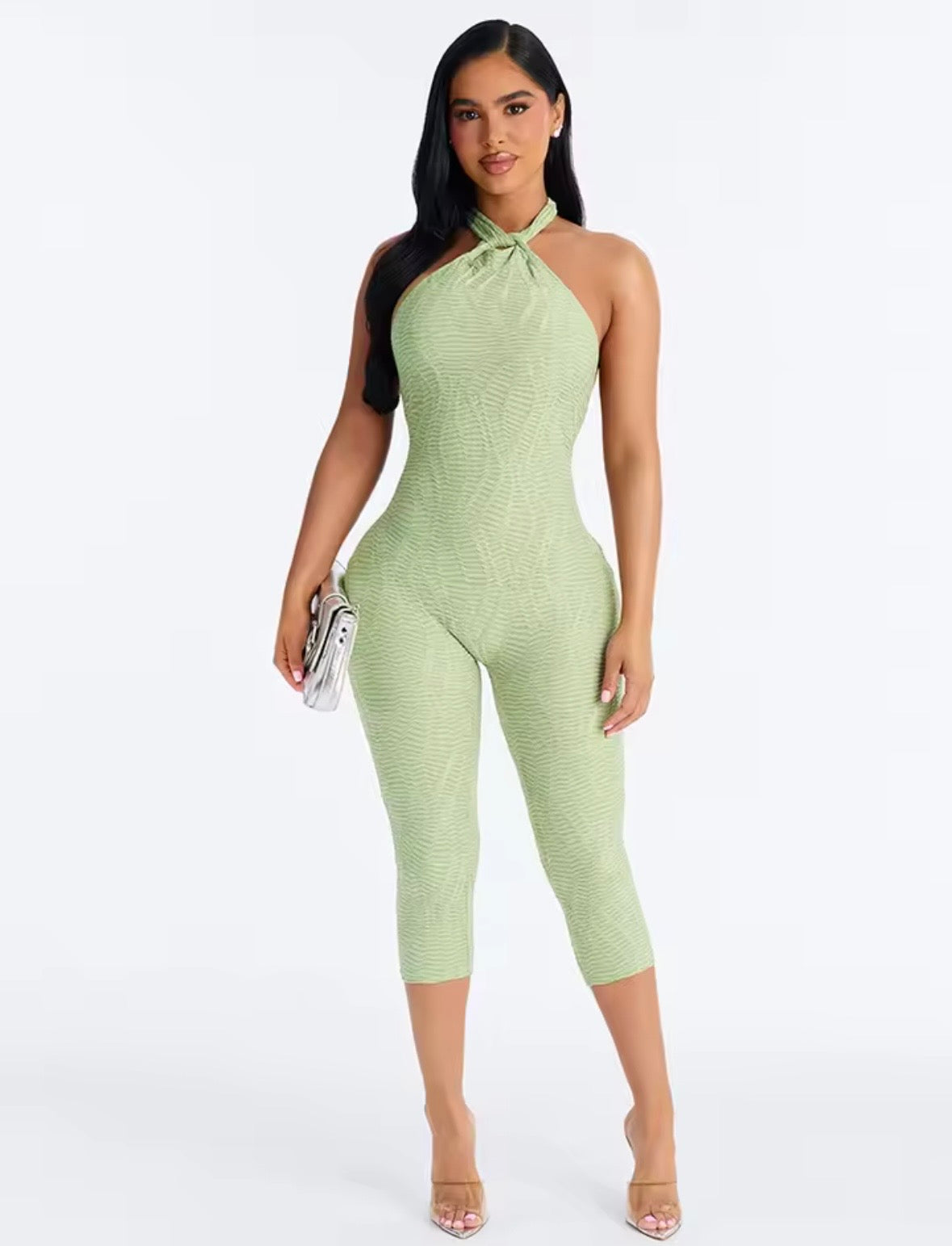 “Pyramid” Green Romper