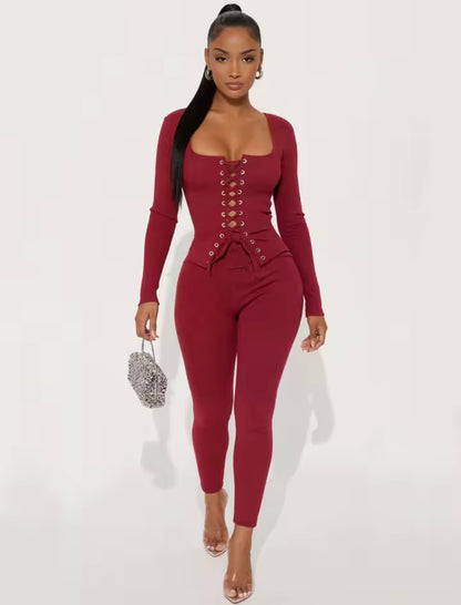 “Little Miss” Burgundy 2 Piece Set