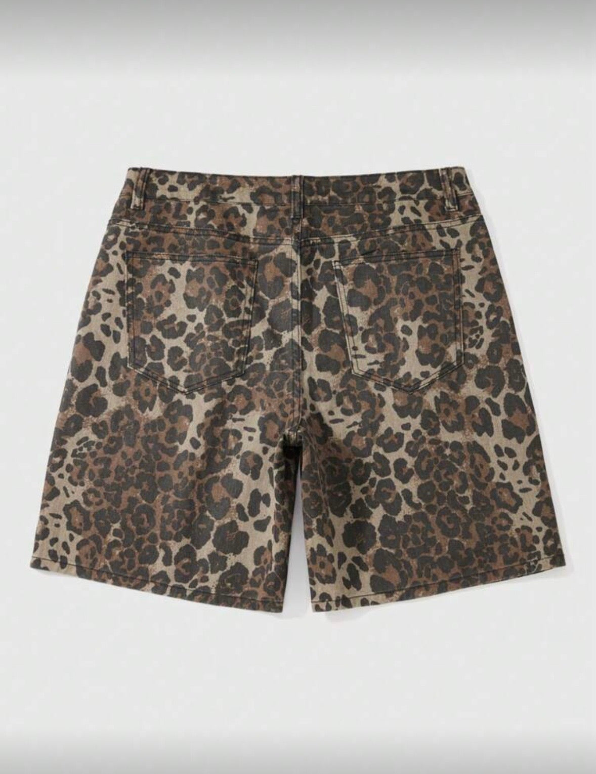 “Leopard Lane” Brown Jorts