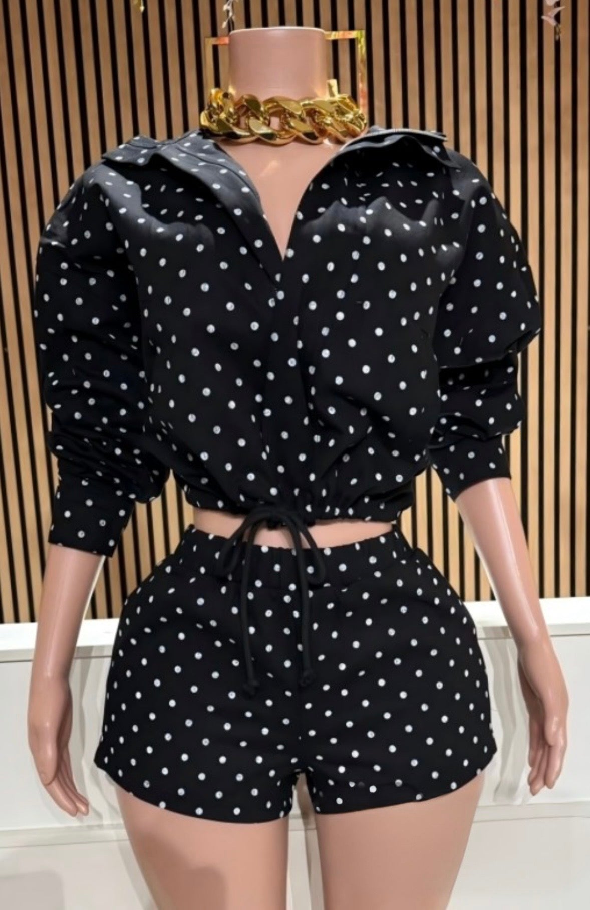 “Polka Who” Black 2 Piece Set