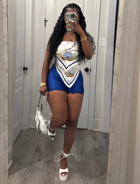 “Just A Girl” Blue 2 Piece Set