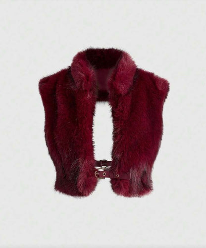 “Ferragamo Furr” Burgundy Top