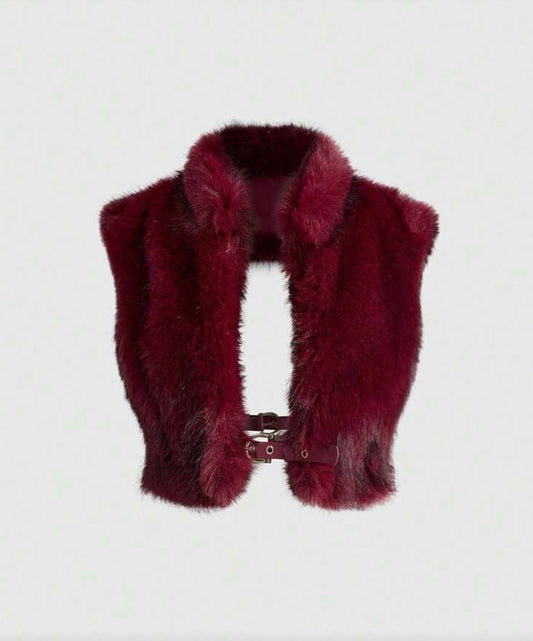 “Ferragamo Furr” Burgundy Top
