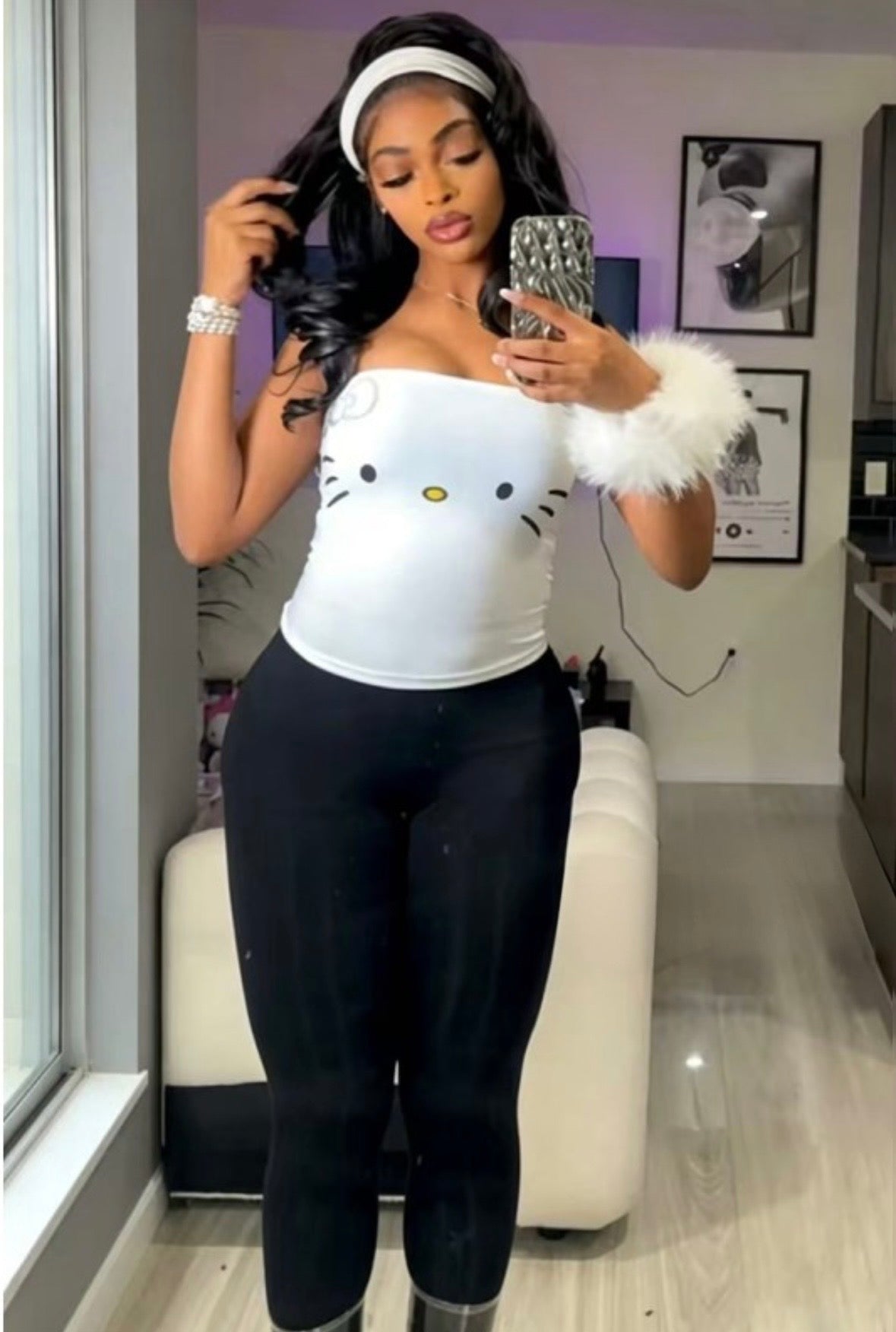 “Hello Kitty” White Tube Top