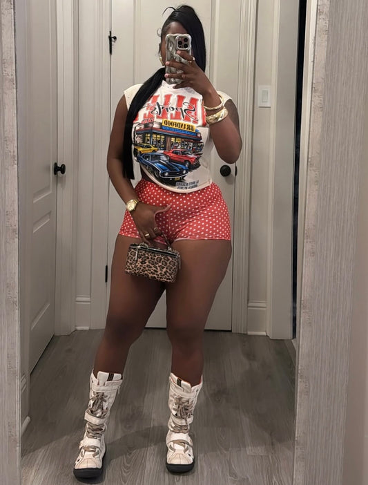 “Polka Dot 2.0” Red Shorts