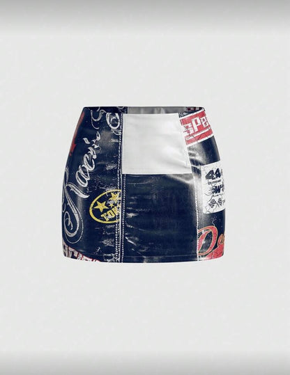 “Raceway” Blue Skirt