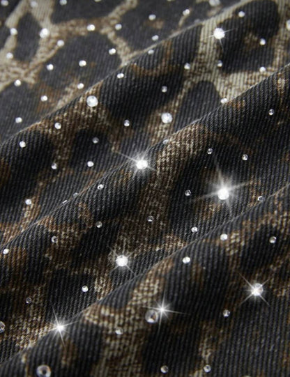 “Leopard Lane” Brown Jorts