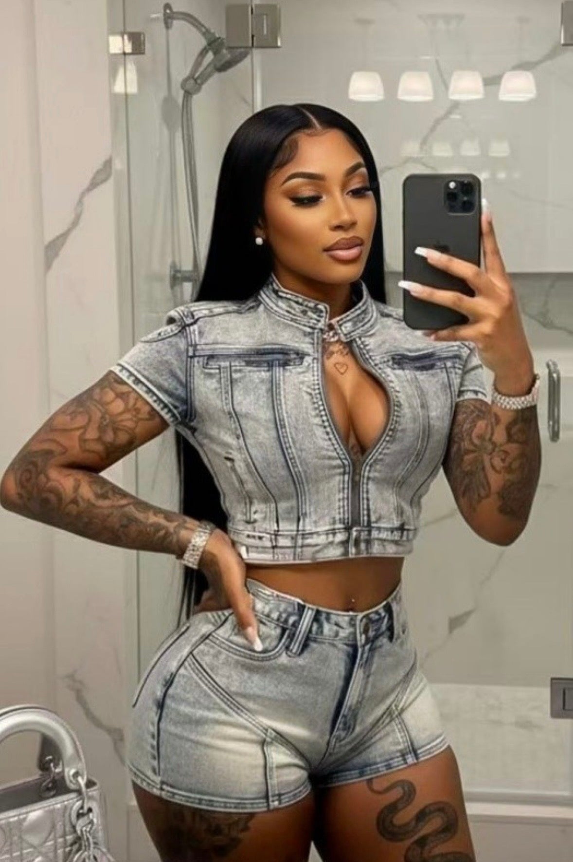 “Denim Reels” Blue Jean 2 Piece Set