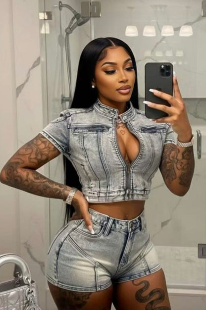 “Denim Reels” Blue Jean 2 Piece Set