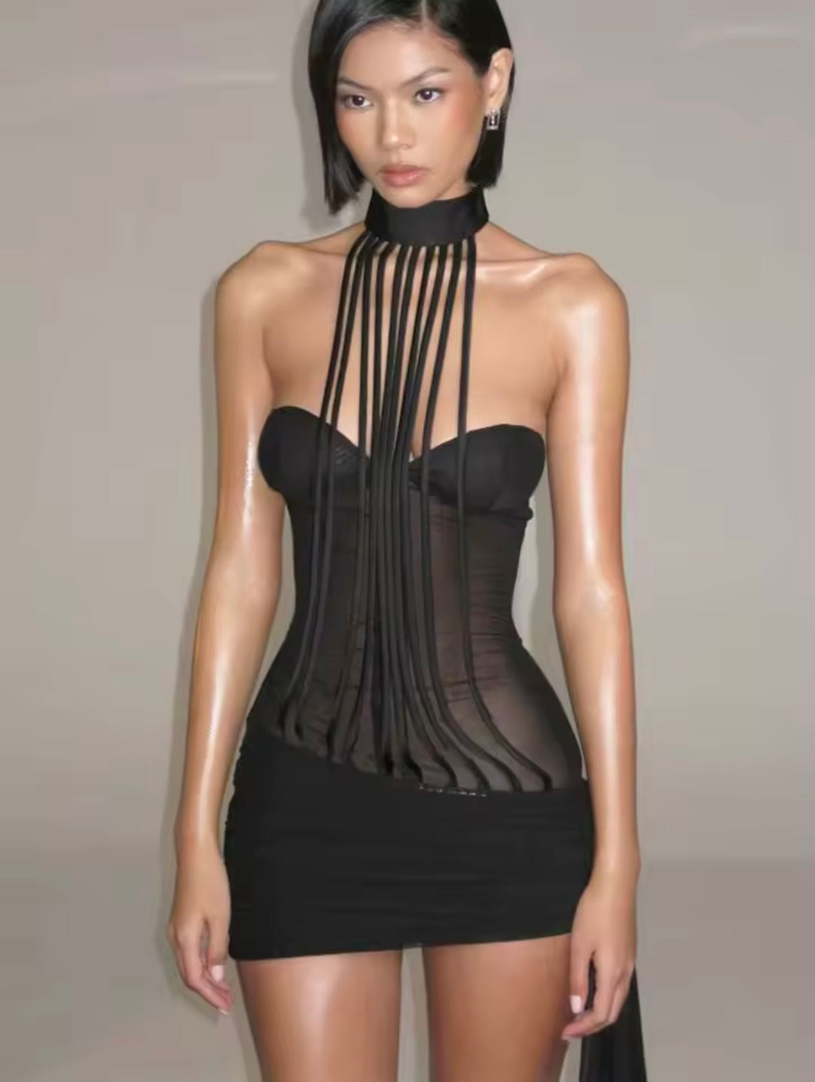 “Psychedelic” Black Dress