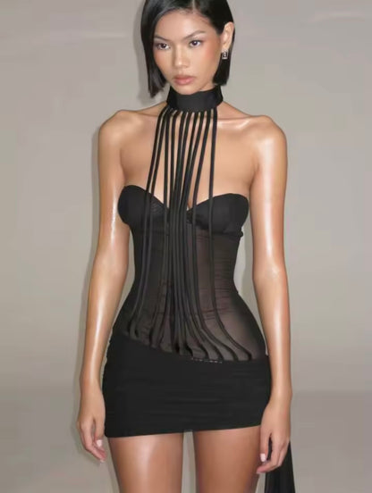 “Psychedelic” Black Dress