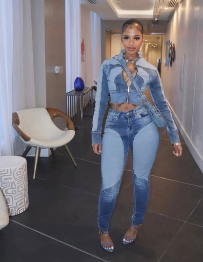 “Mogul Denim” Blue 2 Piece Set