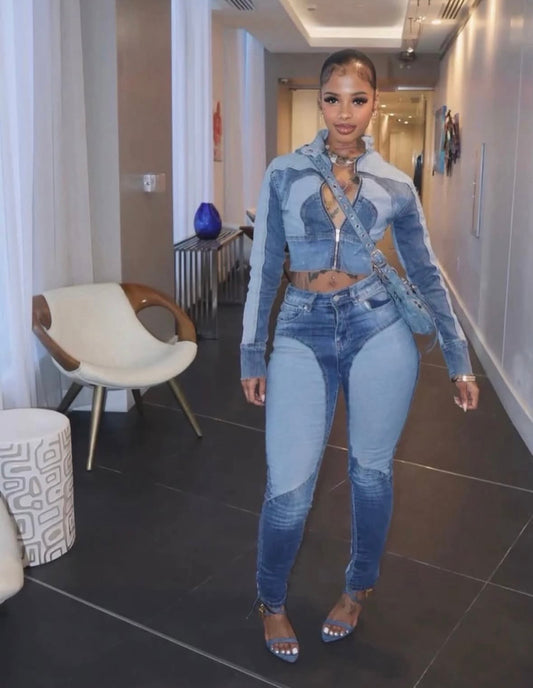 “Mogul Denim” Blue 2 Piece Set