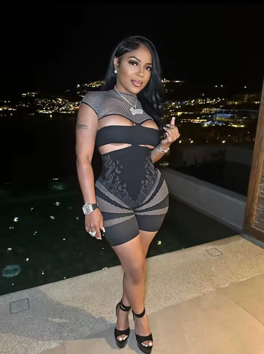 “Dusk Till Dawn” Black Romper