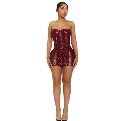 “Eyes On The Prize”  Burgundy Dress