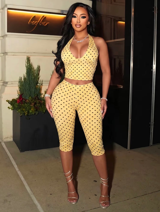 “Papaya Polka” Yellow 2 Piece Set