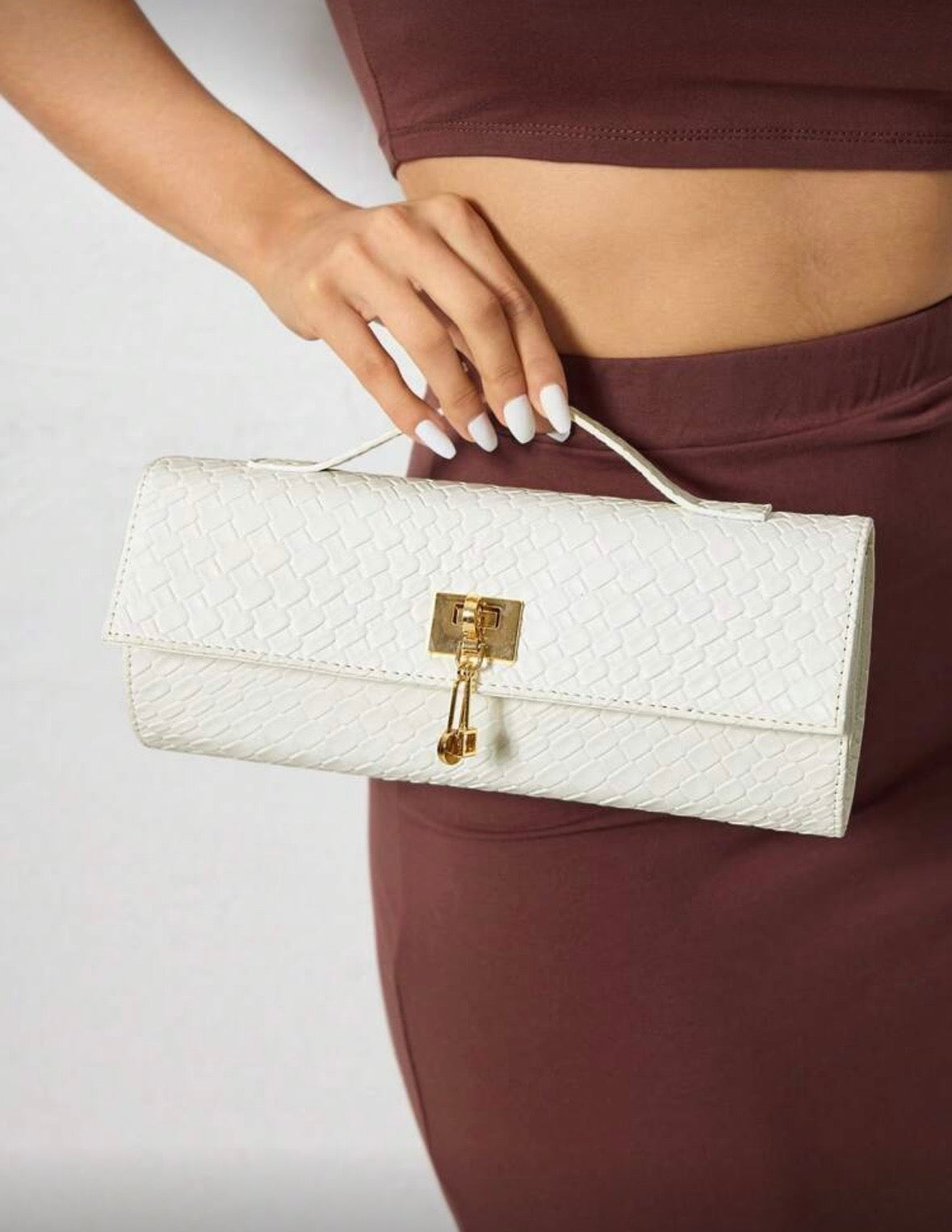 “Handle Up” White Handbag