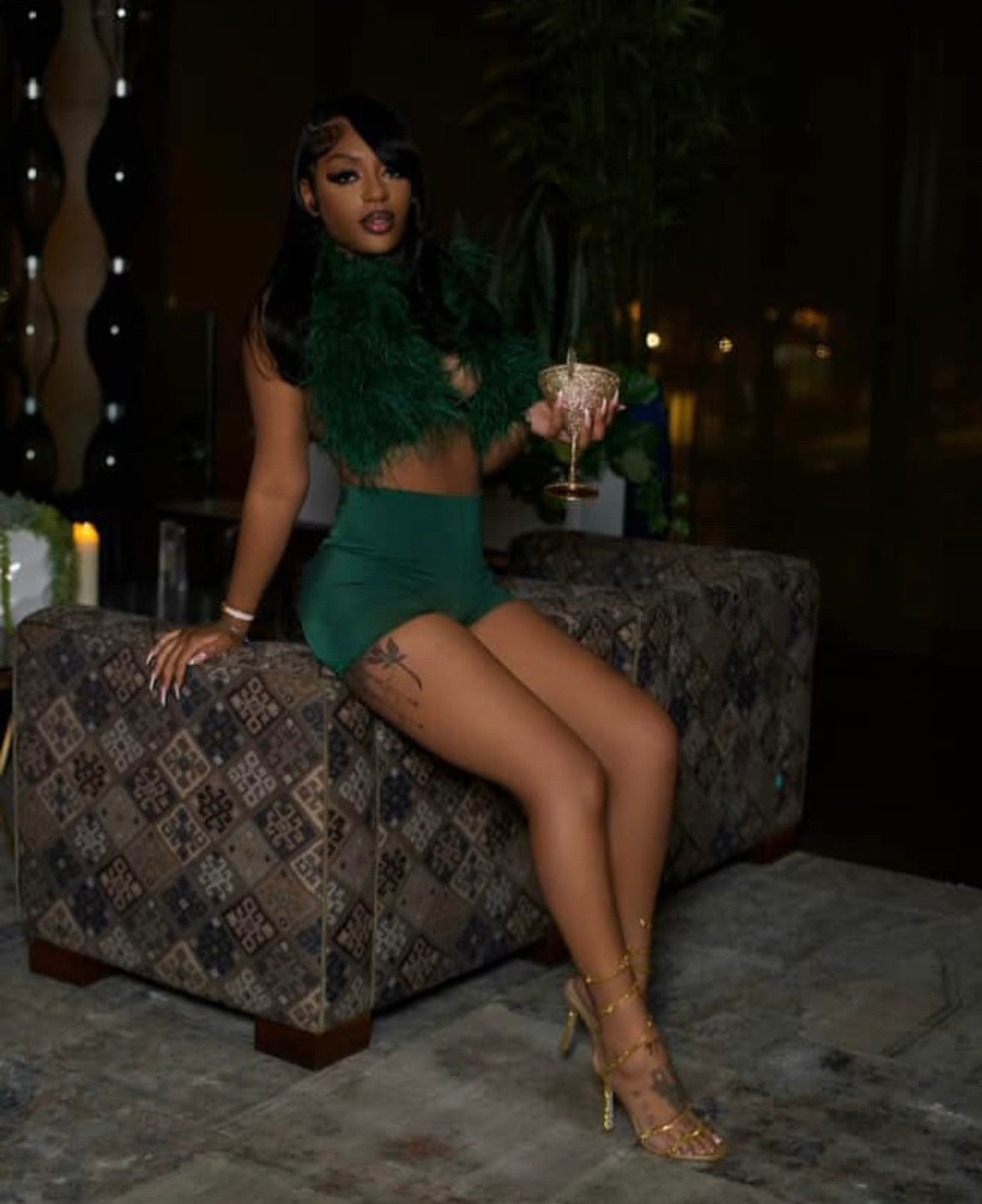 “Sacred Furr” Green 2 Piece Set