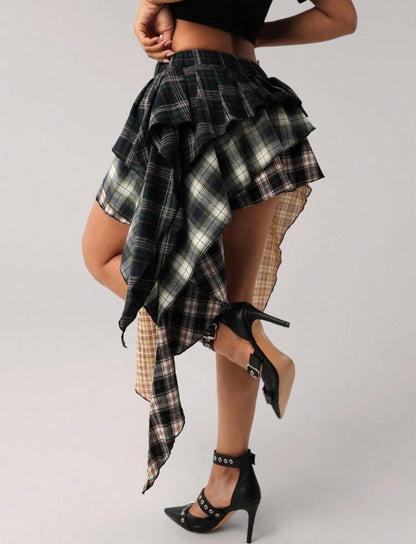 “Pleat Plaid” Soft Skirt