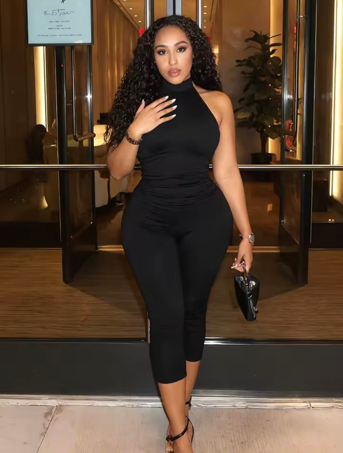 “Adora” Black Romper