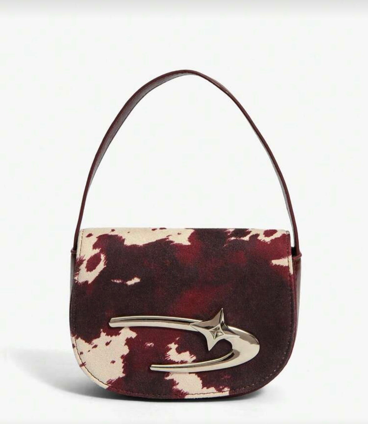 “Cowhide” Burgundy Handbag