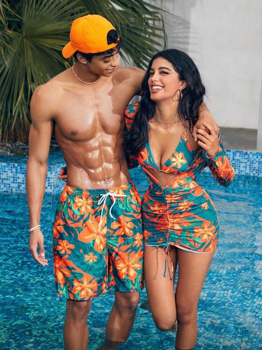 “Flower Scent” Men Swimming Trunks