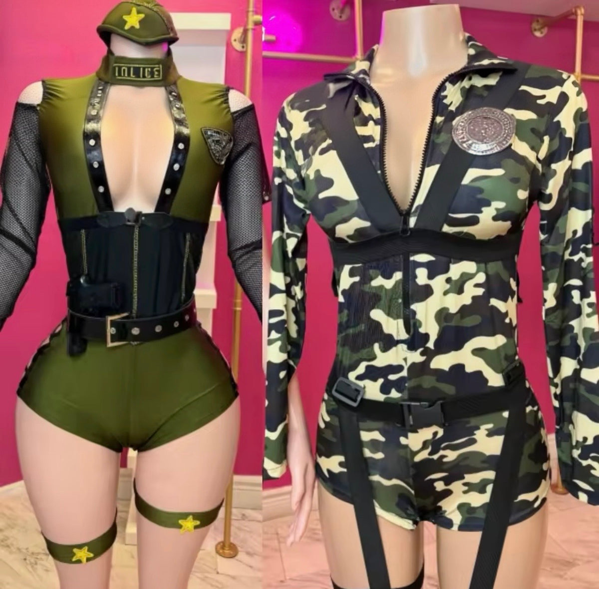 “Bad Cop” Green 3 Piece Costume Set